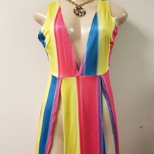 Long strip dress